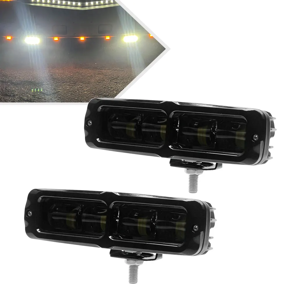 

1Pair Clear LED Light Bar 6 Inch 30W LED Work Light For Tractor UTE Van Camper Road roller Bulldozer Crane Off-road UTV