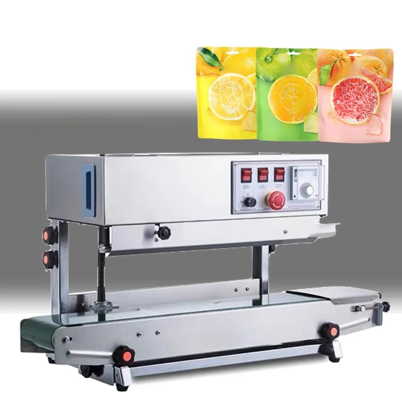 Continuous Inkjet Printing Plastic Aluminum Foil Bag Horizontal Heat Band Sealer Machine