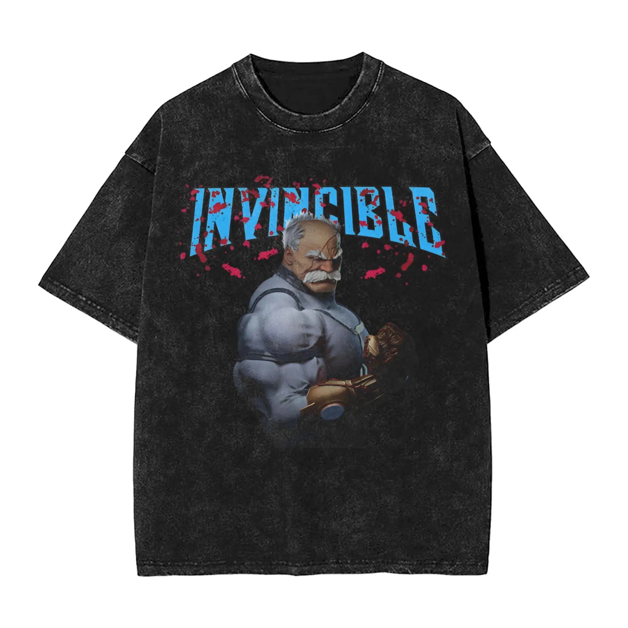 Invincible Lonely Viltrumite  Vintage Washed T Shirt Men Women's 100% Cotton Crazy T-Shirts Short Sleeve Clothes 4XL 5XL