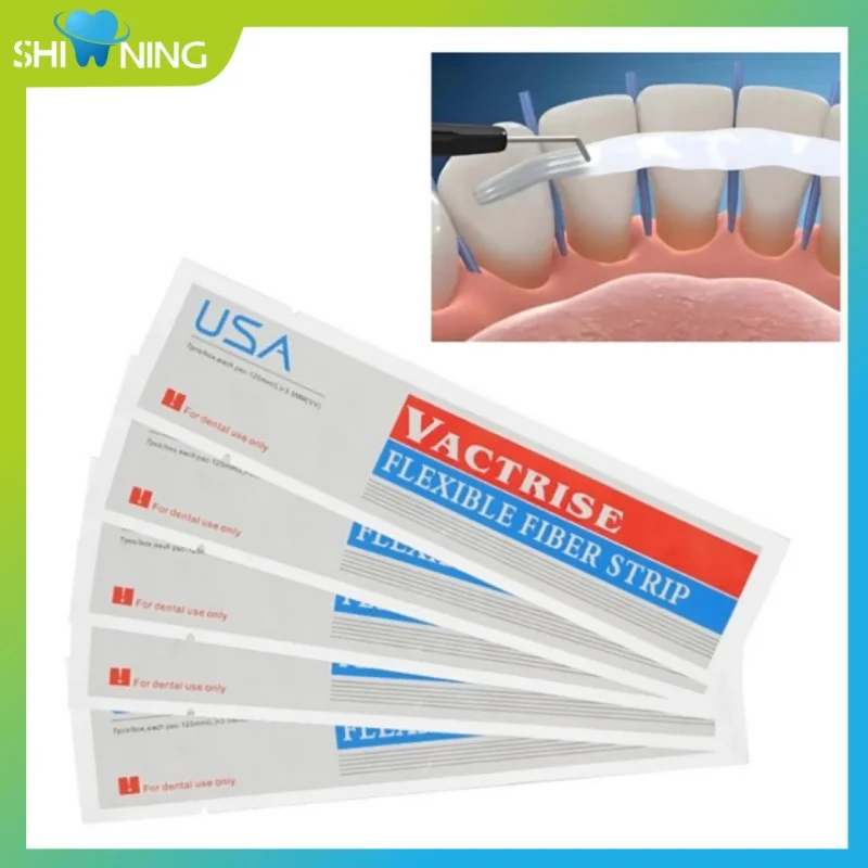 

7Pcs/Box Dental Material Flexible Fiber Strip Glass Splint Loose Tooth Fixation Strips Light Cure Bonding Orthodontic Retainers