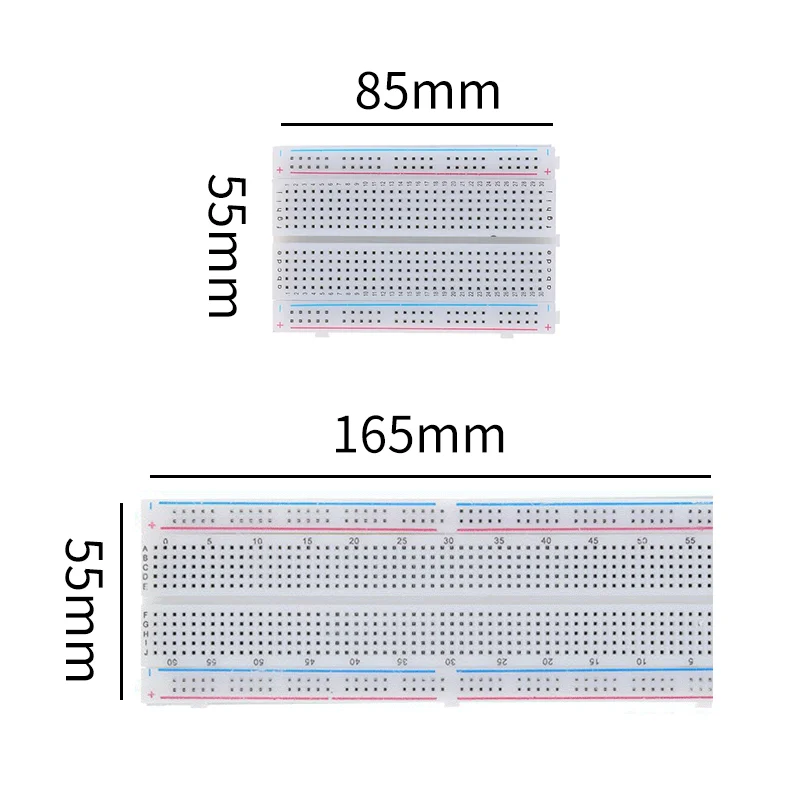 5PCS 400/830 Points Breadboard 830 Points Breadboard MB-102 Solderless PCB Test Board 400 Hole Breadboard MB102 Test Develop DIY