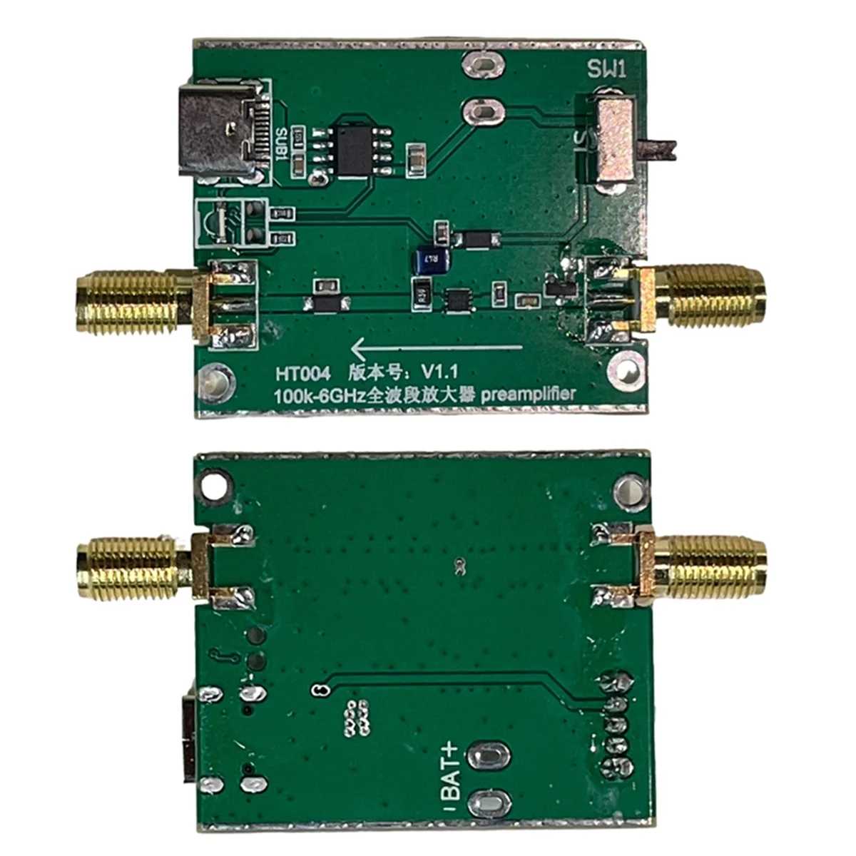 HT004 100K-6Ghz Full Band Low Noise Amplifier,20dB High Gain Power Preamplifier,LNA Module for RF & SDR