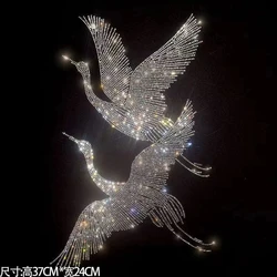 Flying crane patch shiny fashion large cloth stickers hot drill sequins DIY clothes T-shirt decorative patch clothing accessorie