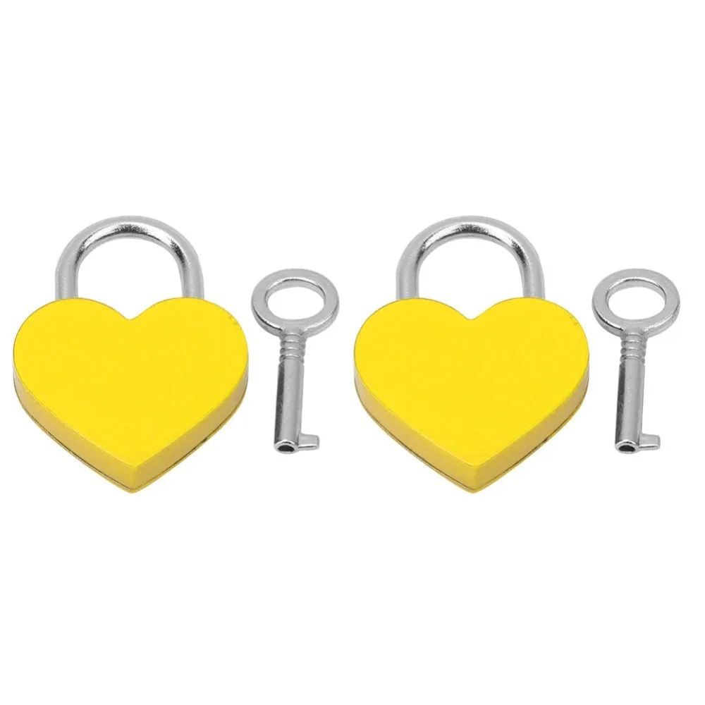 2pcs Romantic With Keys Heart Shaped Padlock 30x39mm Size 2 Sets Metal Padlock Love Lock Padlock For Romantic Occasions
