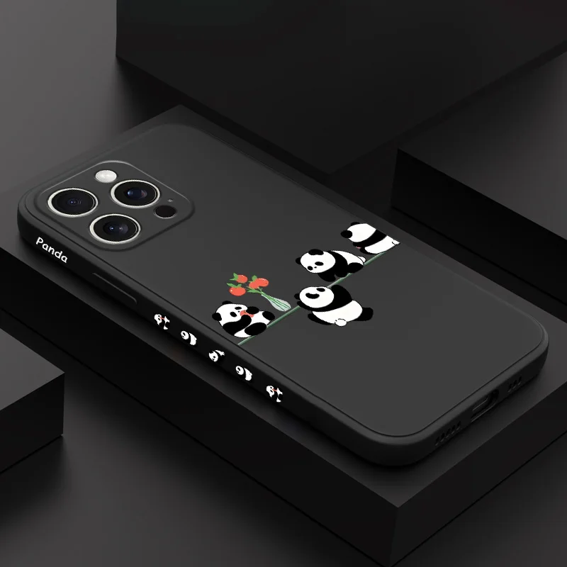 حافظة هاتف الباندا المفضلة لهاتف آيفون 17 16 16e 15 14 13 Plus Pro Max Mini غطاء سيليكون
