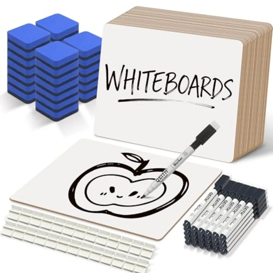 

Dry Erase Boards, 26 Pack 9"x12" Double Sided Portable Handheld Small Whiteboards, for,Students, Teachers and Schools, Includin