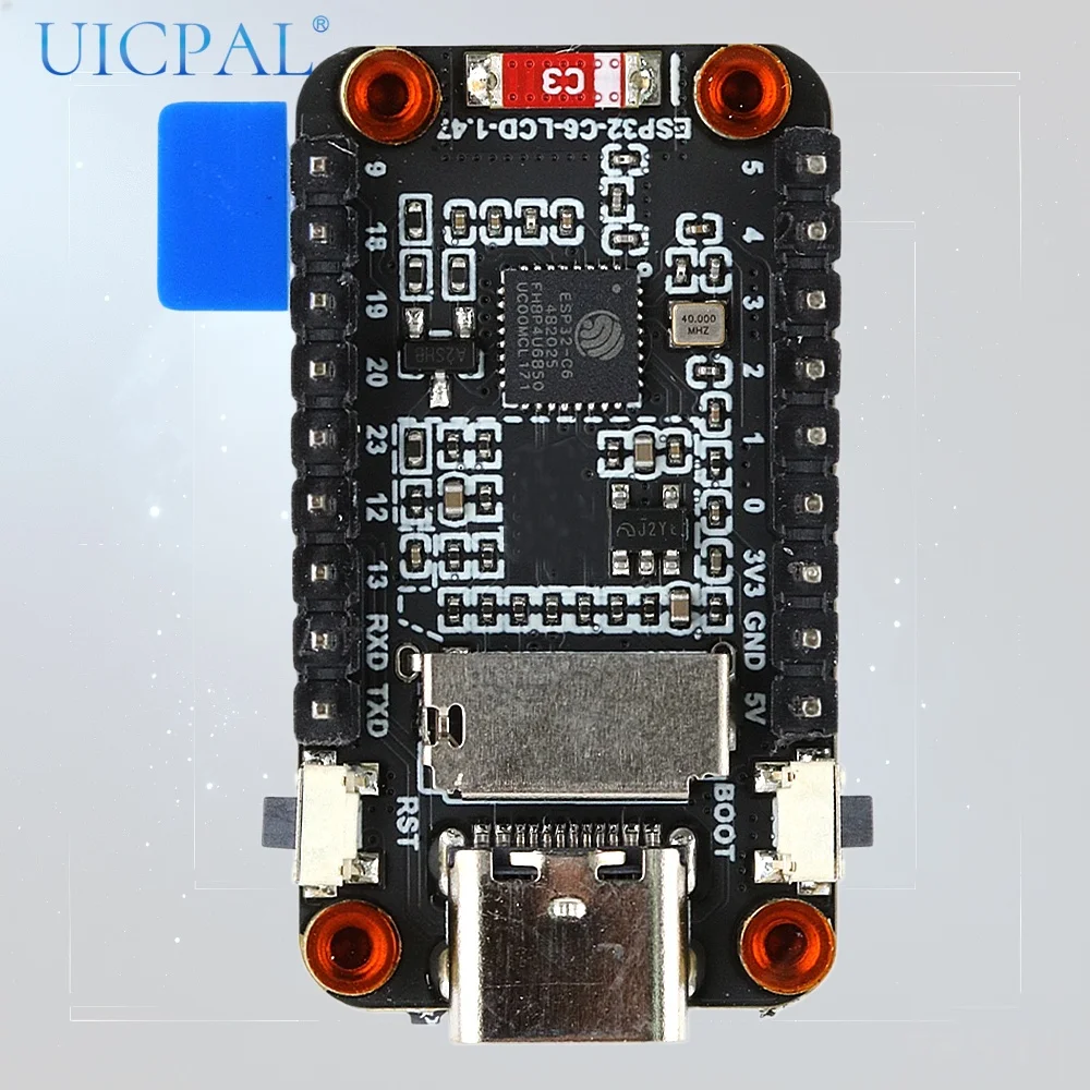 ESP32-C6 Development Board 1.47 LCD Display 172×320 RISC-V MCU 4MB Flash 2.4GHz WiFi6 BLE5 Compatible with Arduino SD CardType-C