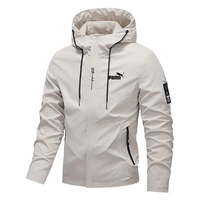 

Весна 2026: Новая мужская повседневная спортивная легкая ветрозащитная удобная дышащая куртка с капюшоном на молнии и длинными рукавами