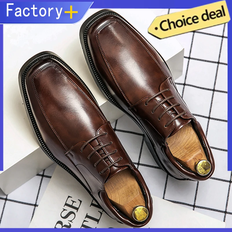Trend Men's Dress Shoes High Quality Brogues Office Casual Business Shoes For Men Classic Wedding Party Formal Leather Shoes Man