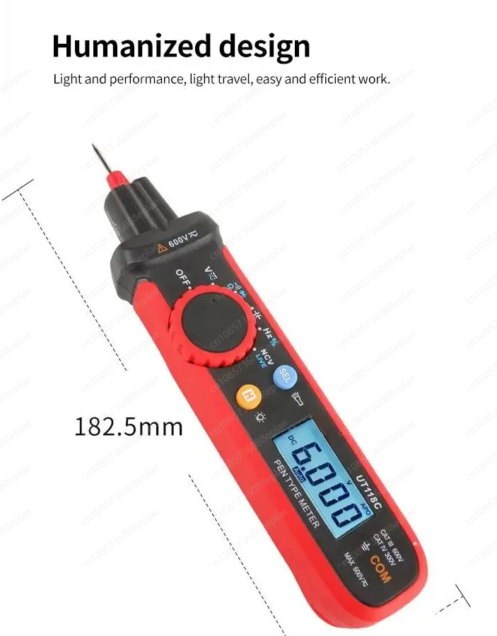 UT118C Pen-Type Digital automatic Multimeter 600V DC AC Voltmeter True RMS Frequency Meter NCV Capacitance Resistance Test