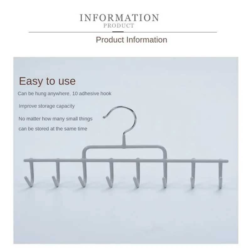 Storage Rack Strong Load-bearing Capacity Iron Practical Multifunctional Wall Hooks Scarf Storage Hanger Household Belt Tie Hook