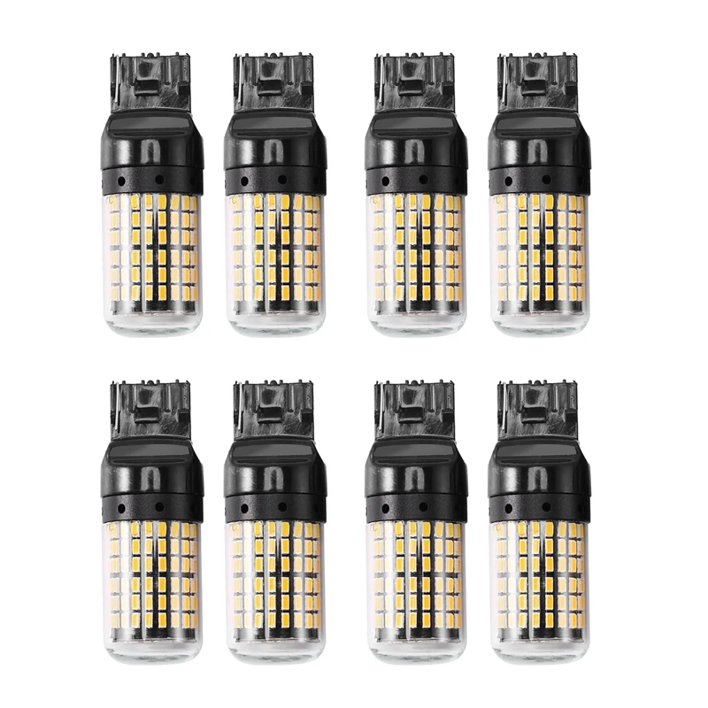 8Pcs Super Bright Canbus T20 7440 W21W Reverse Light Turn Signal Light Error Free No Hyper Flash T20 7440 Led Bulbs