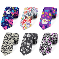 Skull Printed Ties For Men Wome New Fashion Groomsmen Neck Tie Casaual Mens Tie 8CM Width Necktie For Wedding Party Accessories