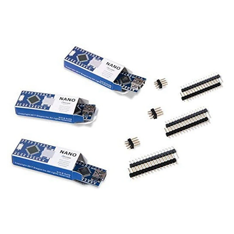 2014 Version Nano Board CH340/Atmega328p Compatible With Arduino Nano V3.0 (Pack Of 3 Without Mini USB Cable)