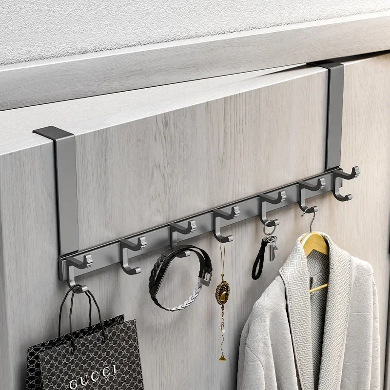 

New Bathroom Door Back Hooks Punch-Free Hanger for Bathrobe Towel Holder Over The Door Coat Rack Hooks Bedroom Storage Shelves