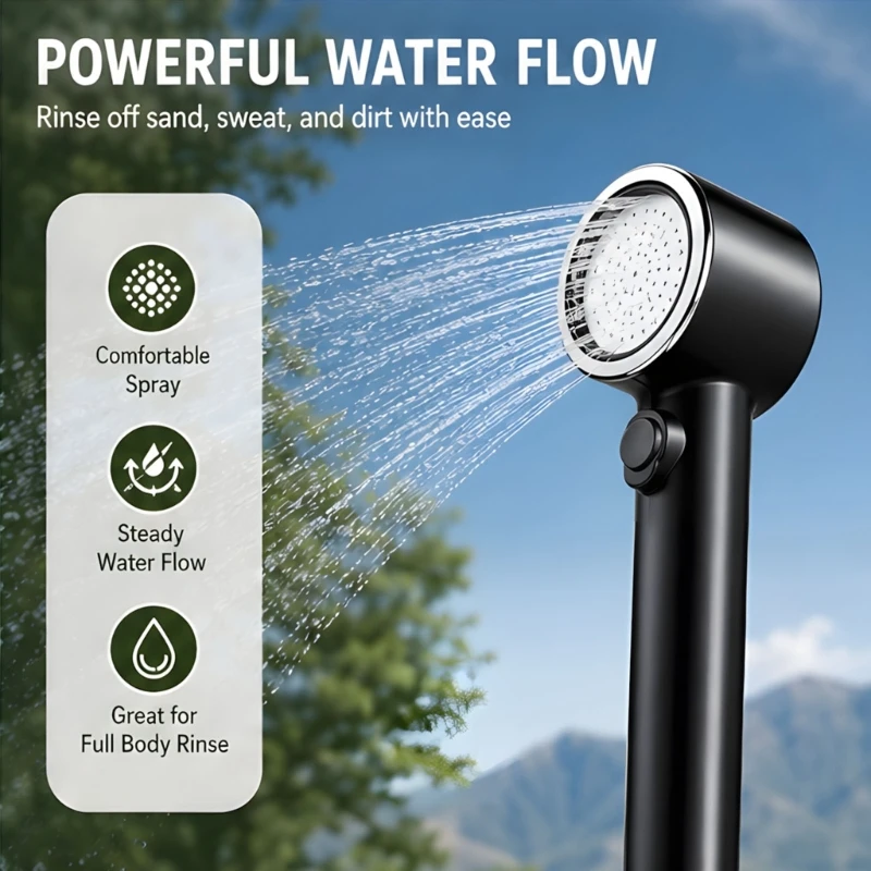Modifiable Camping Shower Package With 7.5x12cm Main Unit And 8000mAh Power Supply