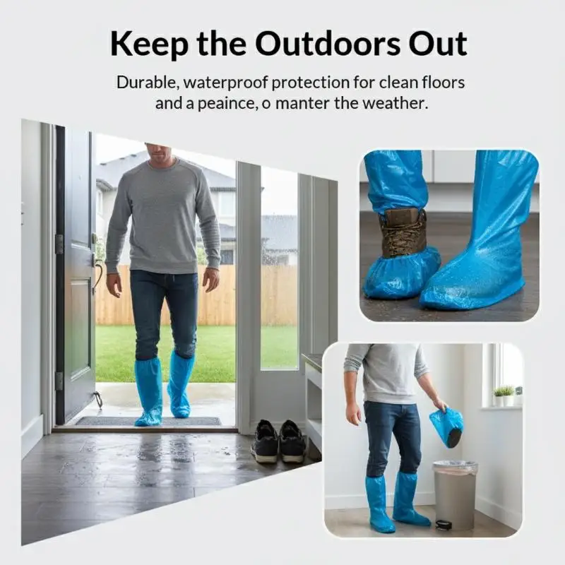 New Latex WaterProof Shoe Covers Unisex Shoes Protectors Reusable Non-Slip Rain Boot Overshoes Walking Shoes Accessories
