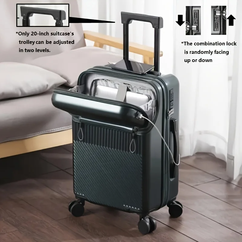 

[Big Capacity Luggage] 20/22/24/26 Inch Big Capacity Luggage | Travel Function Boarding Case with Password Lock Neutral Suitcase