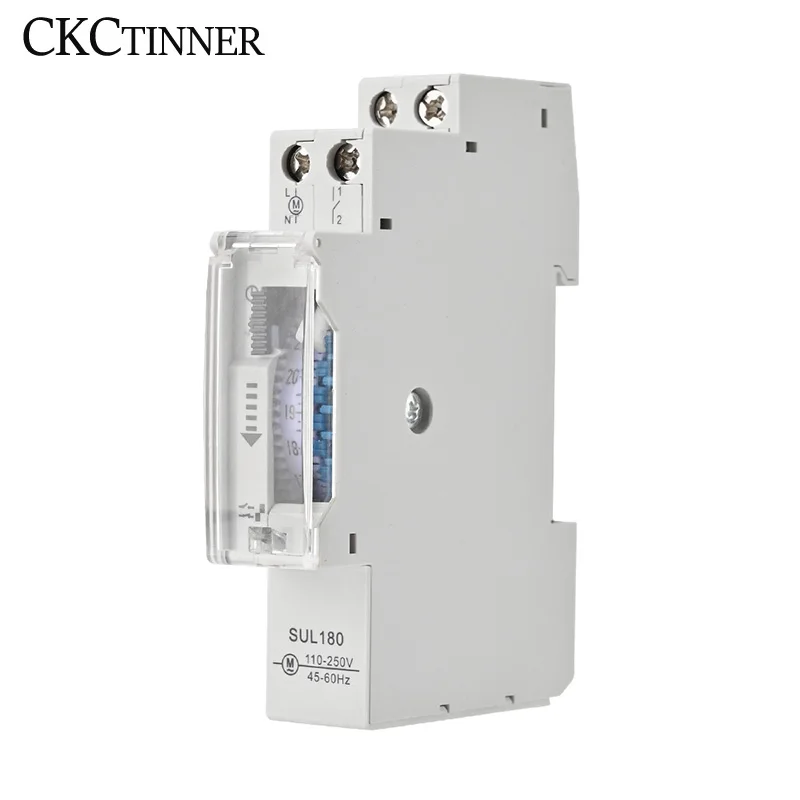 SUL180 DIN Rail Time Switch Mechanical Timer Switch 24 Hours Programmable Timer Control Time Switch 220VAC 16A High Quality