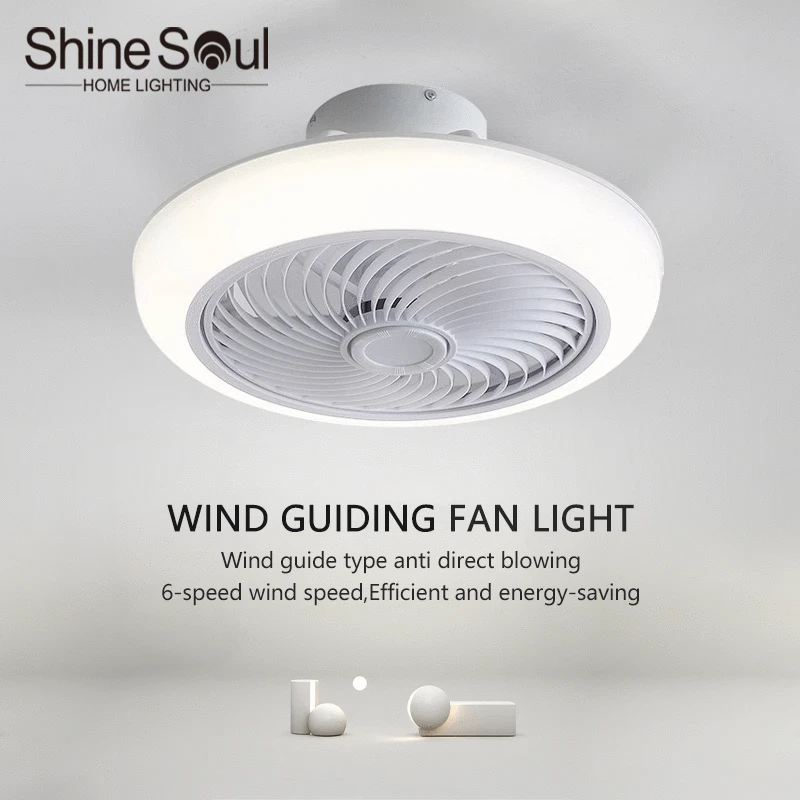 LED Ceiling Fan Light Intelligent Remote Control APP with Dimmable and Silent Fan Light Living Room Bedroom Home Ceiling Fan