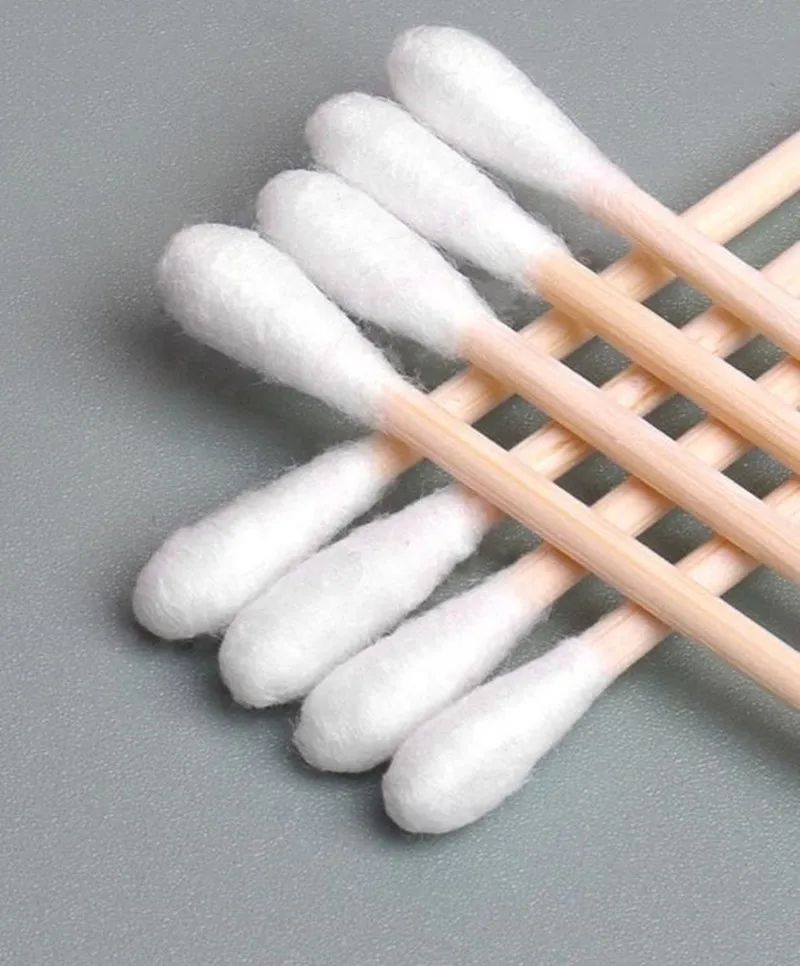 YS00068- Double ended cotton swab, nose and ear cleaning wooden stick, beauty cotton stick, makeup tool,  500 /1000PCS