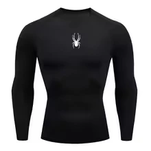 Men's Long Sleeves Fitness T-shirt Gym Compression Dry Fit Sportswear Spring and Autumn Outdoor Sports Running Tees Tops