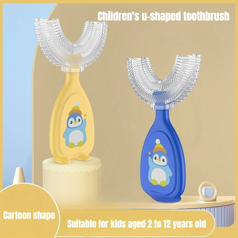 

Kids Toothbrush U-Shape 360 Degree Infant Teether Baby Toothbrush Children Silicone Brush for Toddlers Oral Tooth Care Cleaning