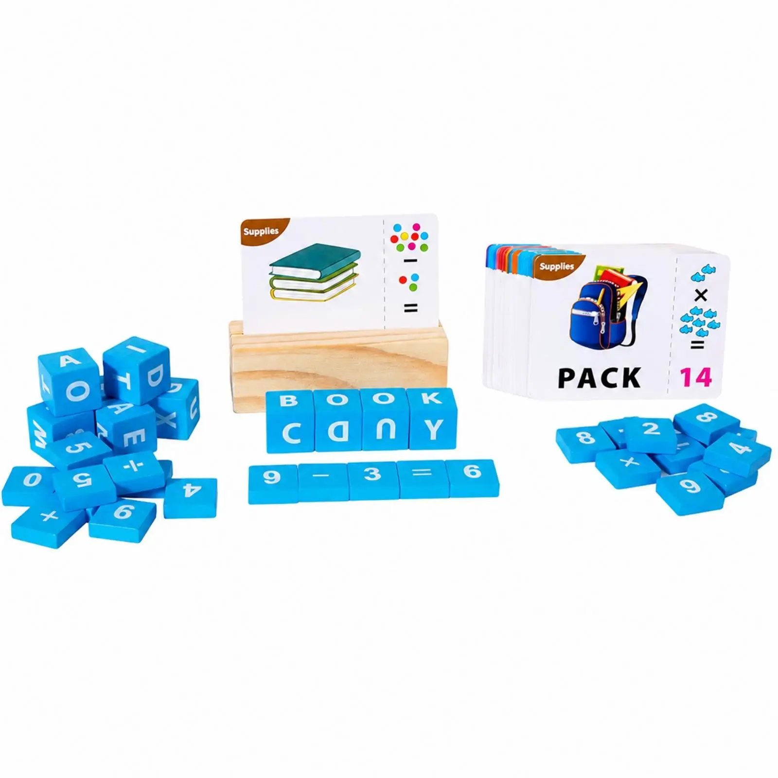 Educational Wooden Matching Letters Toy | Interactive Block and Card Activities, Smooth Painted Finish, for Preschool