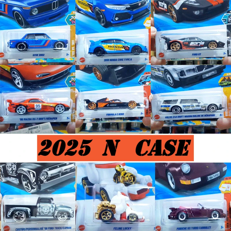 

2025N Original Hot Wheels Car Boys Toys 1/64 Diecast Carro BMW Ford GT Truck Formula E GEN3 Feline Lucky Porsche 911 Turbo Gift