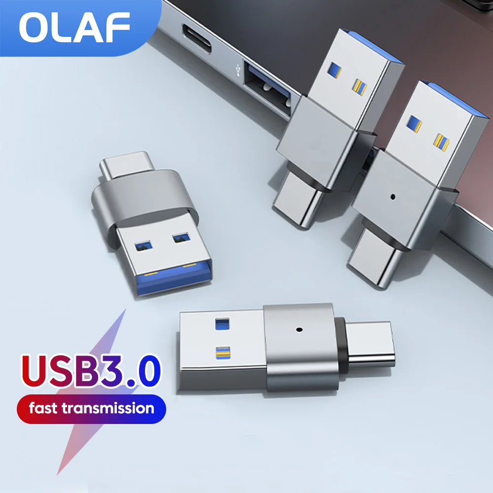 USB3.0 to Type C Adapter Fast Charging USB Male To USB C Male Connector Data Transfer For Iphone 15 16 Samsung Laptop Tablet