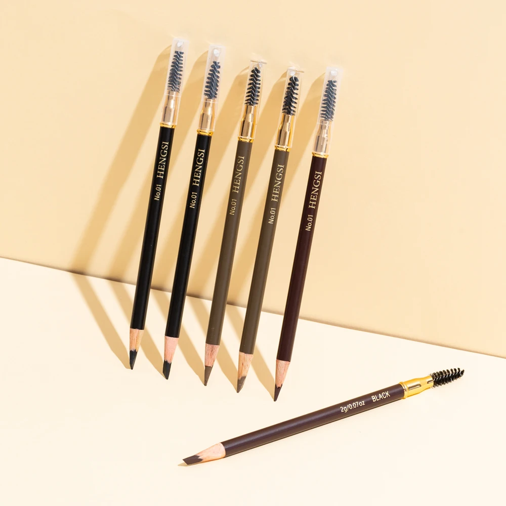 6 uds/3 uds HENGSI lápiz de cejas Natural mate duradero diseño de cepillo impermeable, a prueba de sudor, no se decolora maquillaje lápiz de cejas