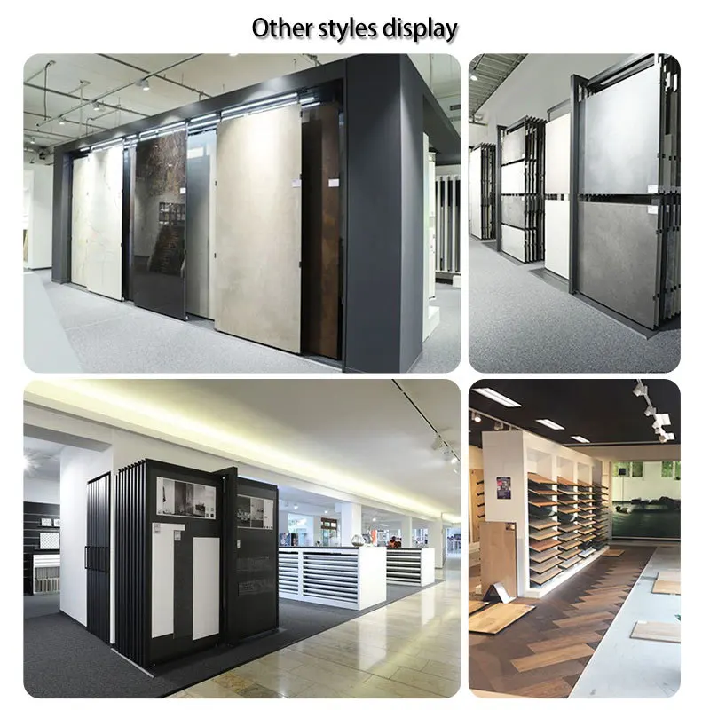 Modern Stone Display Stand Light Showroom Floor Push Pull Ceramic Rack Factory Price Quartz Display Rack