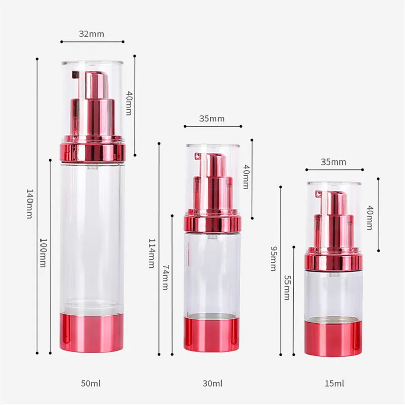 50Pcs 15ml 30ml 50ml Vacuum Lotion Bottle Portable Plastic Airless Pump Bottle For Facial Cream Gel Lotion Cosmetic Container