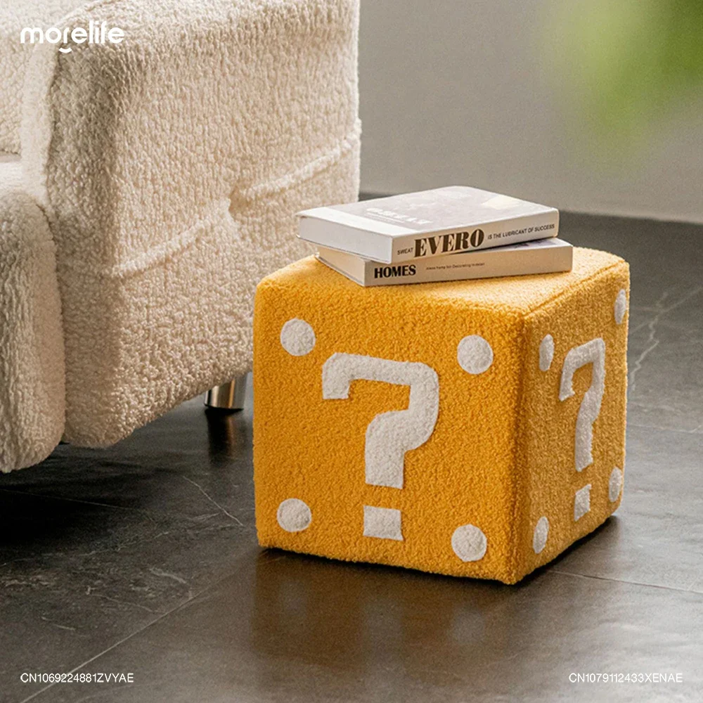 Creative Square Doorstep Instagram Style Coffee Table Footstool Shoe Changing Stool Modern Question Sofa Low Stool Furniture F08