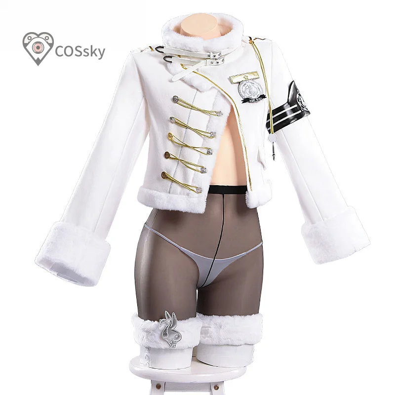 Disfraz de Cosplay Blanc, juego de Anime N I K KE blanc Lucky Express, traje para niña, abrigo cálido de invierno, uniforme, conjunto Sexy de Navidad y Halloween