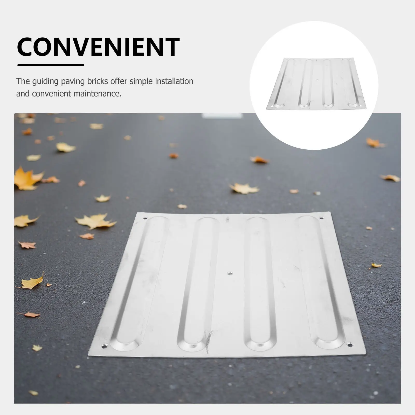 Tactile Paving Tile Stainless Steel Blind Indicator Tile 30x30cm Safety Navigation Guide for Subway Airport Sidewalk Pathway