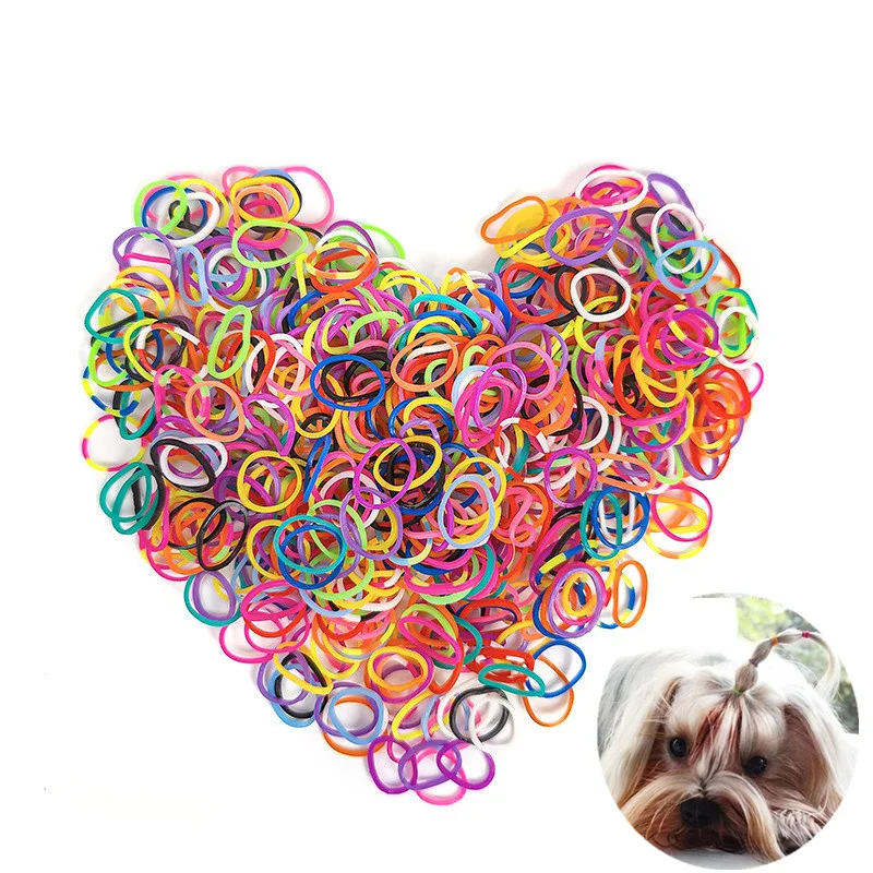 Pet Grooming Dog Headwear Dogs Teddy York Rubber Band Does Hair Pet Rubber Band Disposable Rubber Pet Accessory100pcs