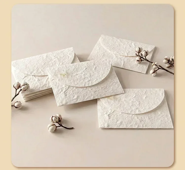 20PCS Handmade Textured Envelopes, Cotton-Feel Specialty Paper Envelopes, 3D Texture, Precisely Cut Handcrafted Envelopes