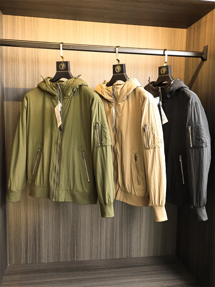 

Lightweight Twill Du down Jaet Men's Autumn Winter Faionable American Sle Baseball Collar Warm Coat Water Resistant