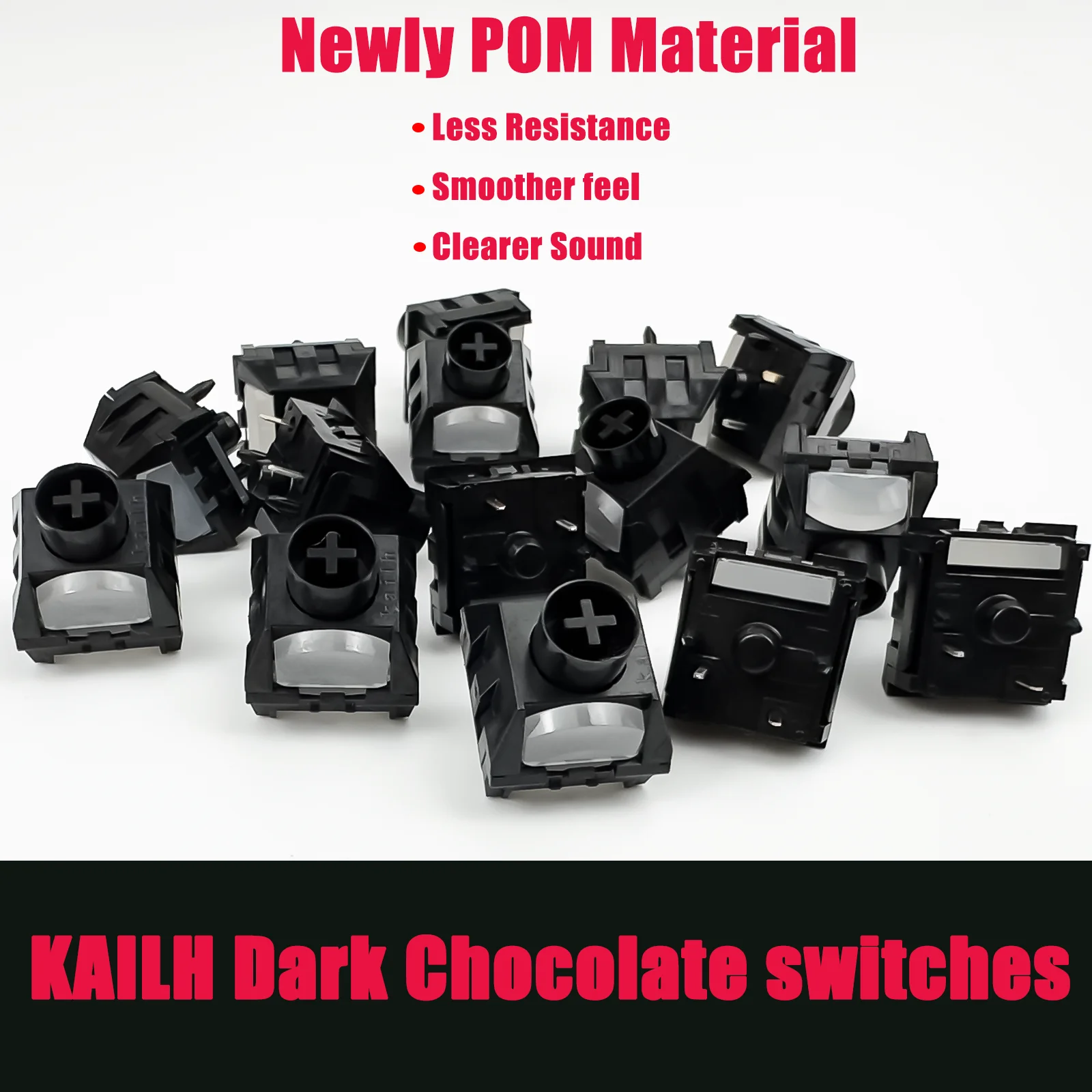 

Kailh Box Dark Chocolate Pre lubed Switches for Mechanical Keyboard,5 pin Linear/55gf/Water&Dustproof/RGB/POM Material Switches