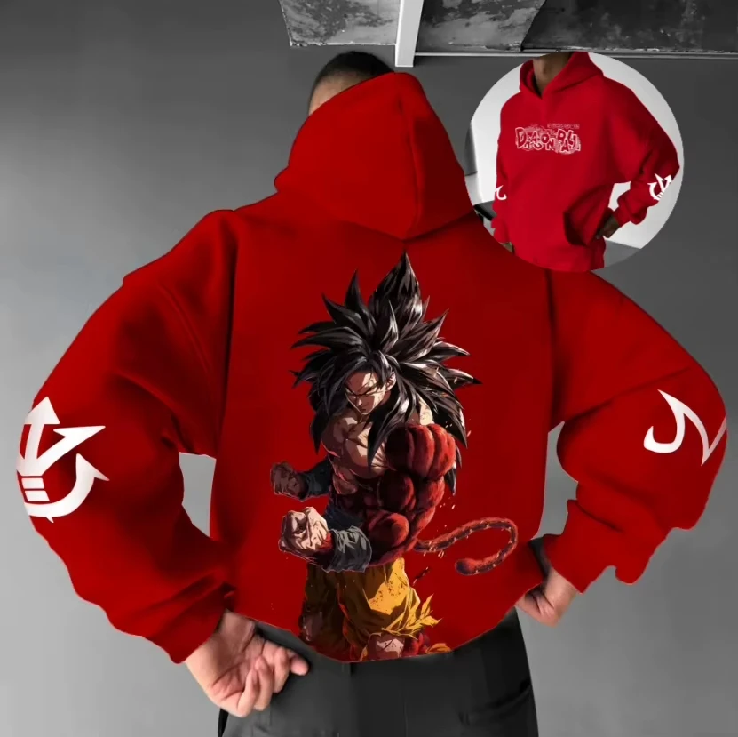Anime-Hoodie Dragon Ball Harajuku 2025, neue Streetwear-Herren-Herbst- und Winter-Kapuzenpullover, übergroße Damen-Langarm-Unisex
