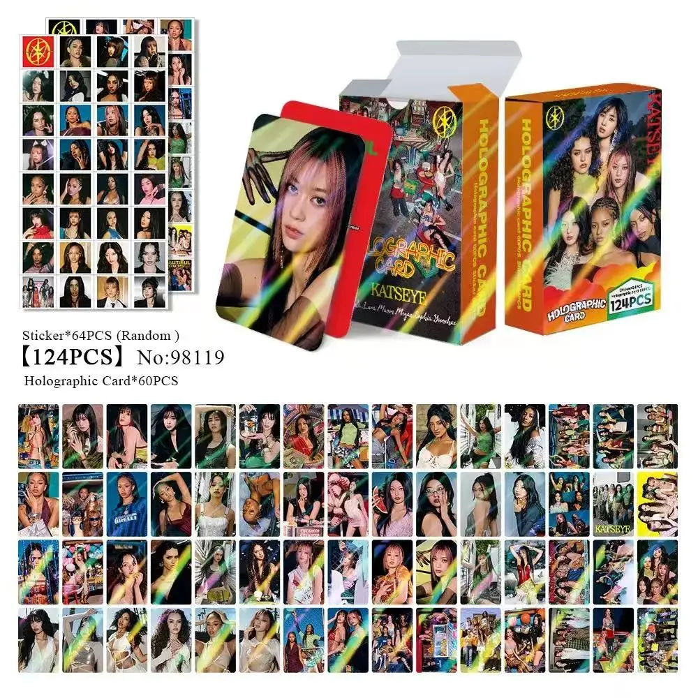 Set de Tarjetas Fotográficas Kpop Idol KATSEYE Álbum Gabriela Lomo - 124 Piezas, Fototarjetas Impresas en Alta Definición, Pegatinas para Regalo de Fans