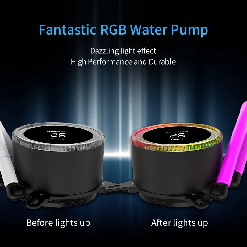 High-End 240mm Liquid Cooling AIO Cooler ARGB Gaming PC CPU Water Cooling Fan Application with LCD Temperature Display - Image 2