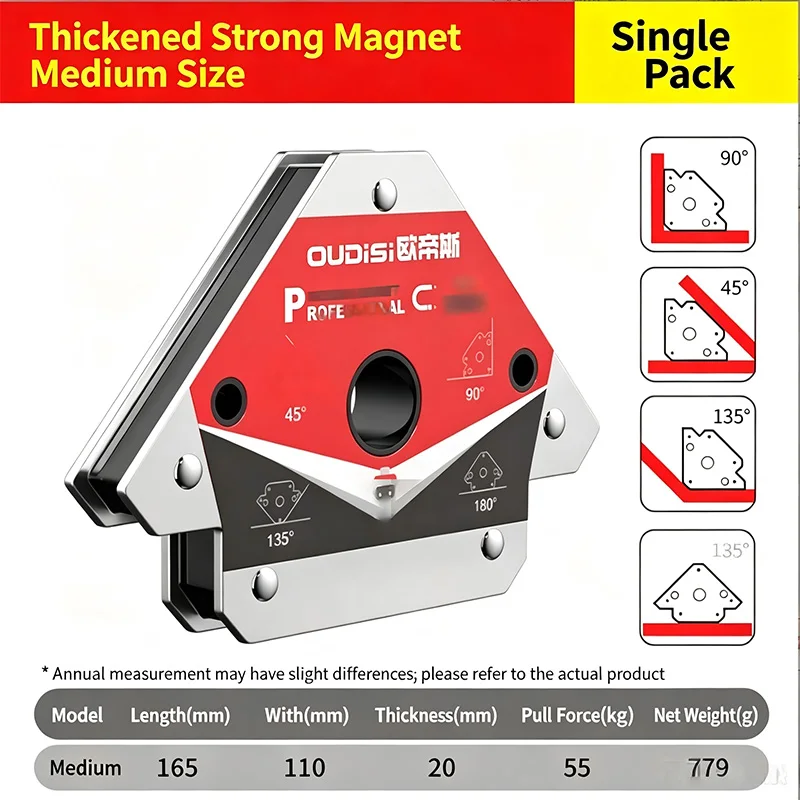 Magnetischer Schweißhalter 25/55/75kg Starker Magnet Schweißer-Positionierer Mehrwinkel-Lokalisator Befestigungswerkzeug Schweißhilfsmagnet für – Detail 13