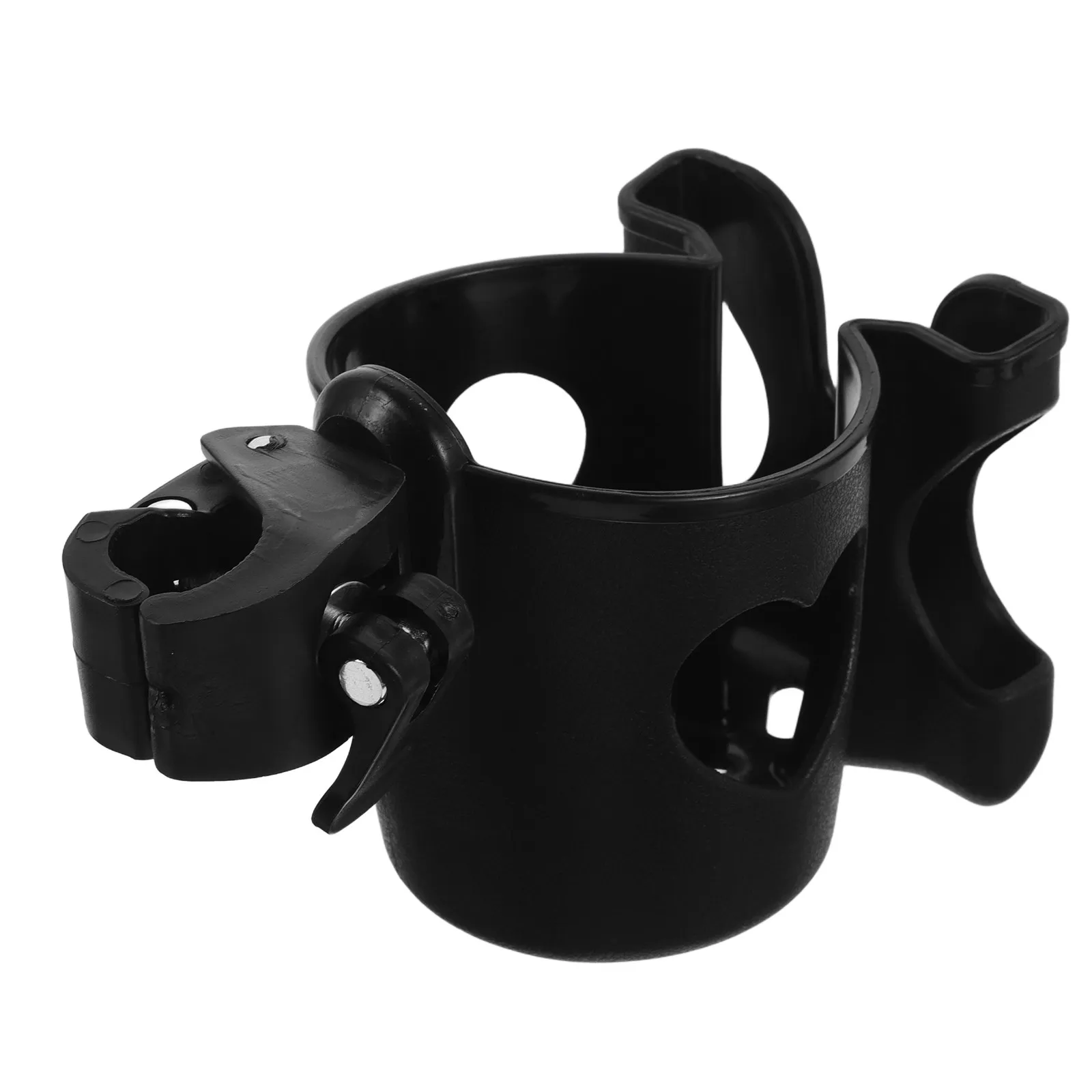 Universal Bike Stroller Wheelchair Cup and Phone Holder Adjustable Angle Anti Slip Heavy Duty for Cyclists Mobility Users Black