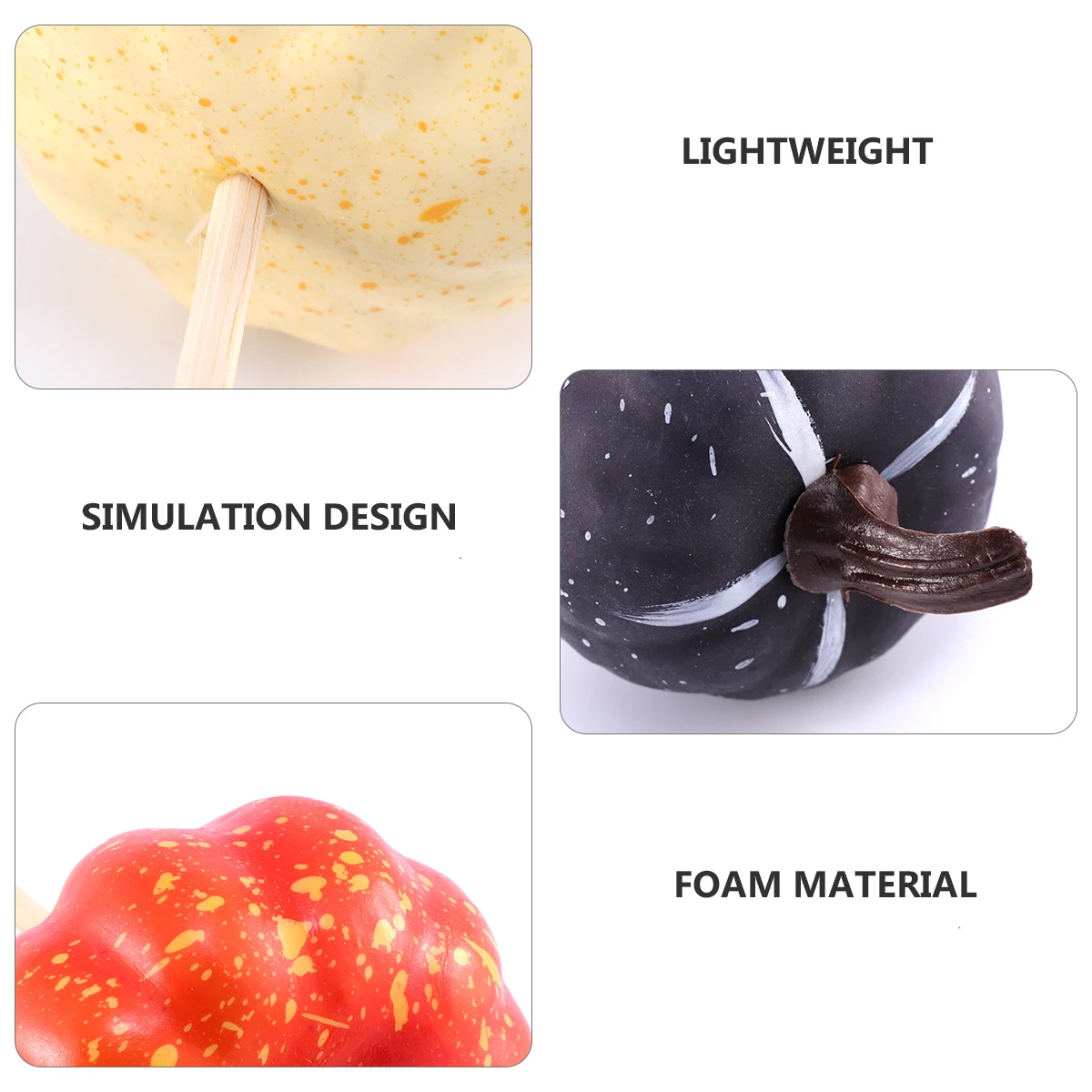 

6Pcs Advanced Material Pumpkin Adornments Set Green Environmental Protection Halloween Thanksgiving Bouquet Decorations