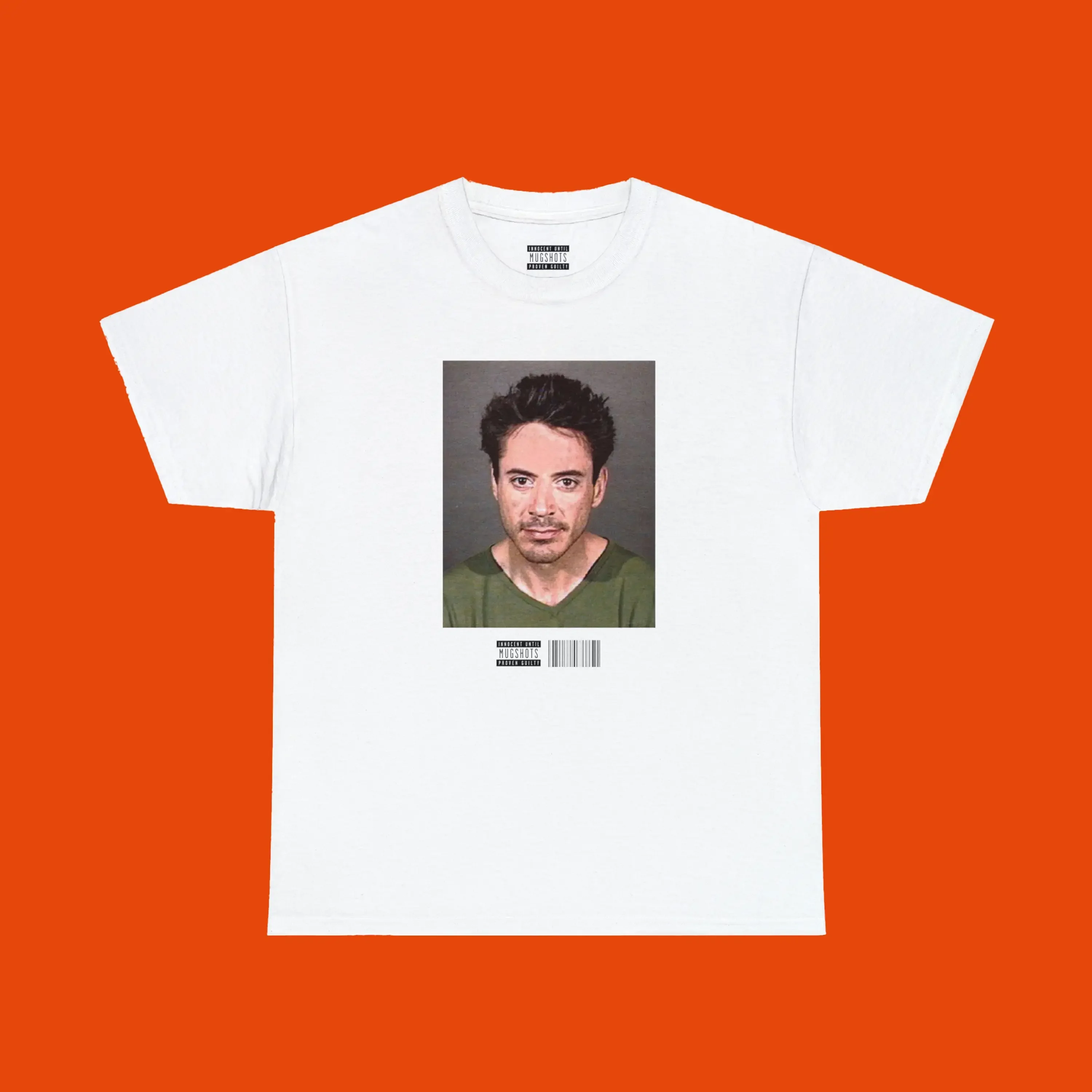

Rober DOWNEY jr Mugshot ФУТБОЛКА CELEBRITY Y2k Модная футболка Tony Stark