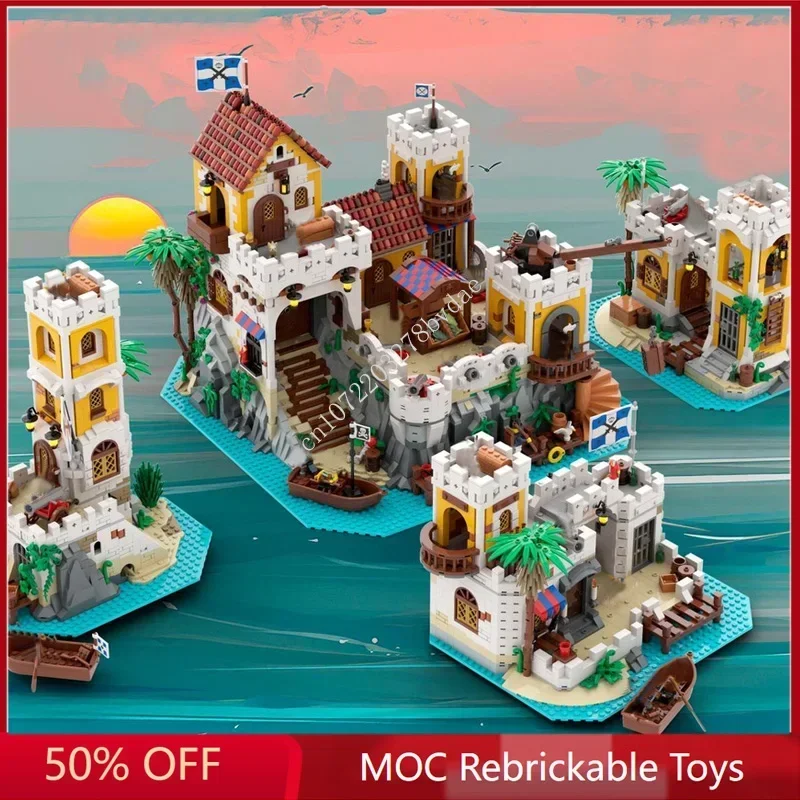 7521PCS Treasure Island - Pirates of Pirates Imperial Creative Compatible Building Block BrickChildren's Toy Christmas Gifts