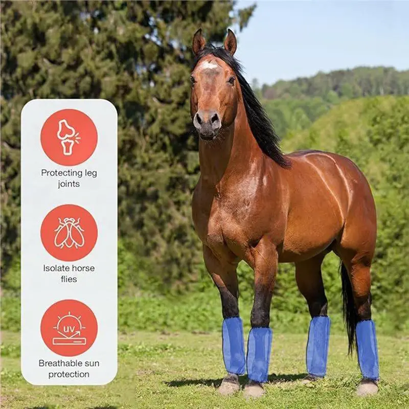 ABHS-Fly Boots For Horses Prevent Flies And Mosquitoes Set Of 4 Universal Size
