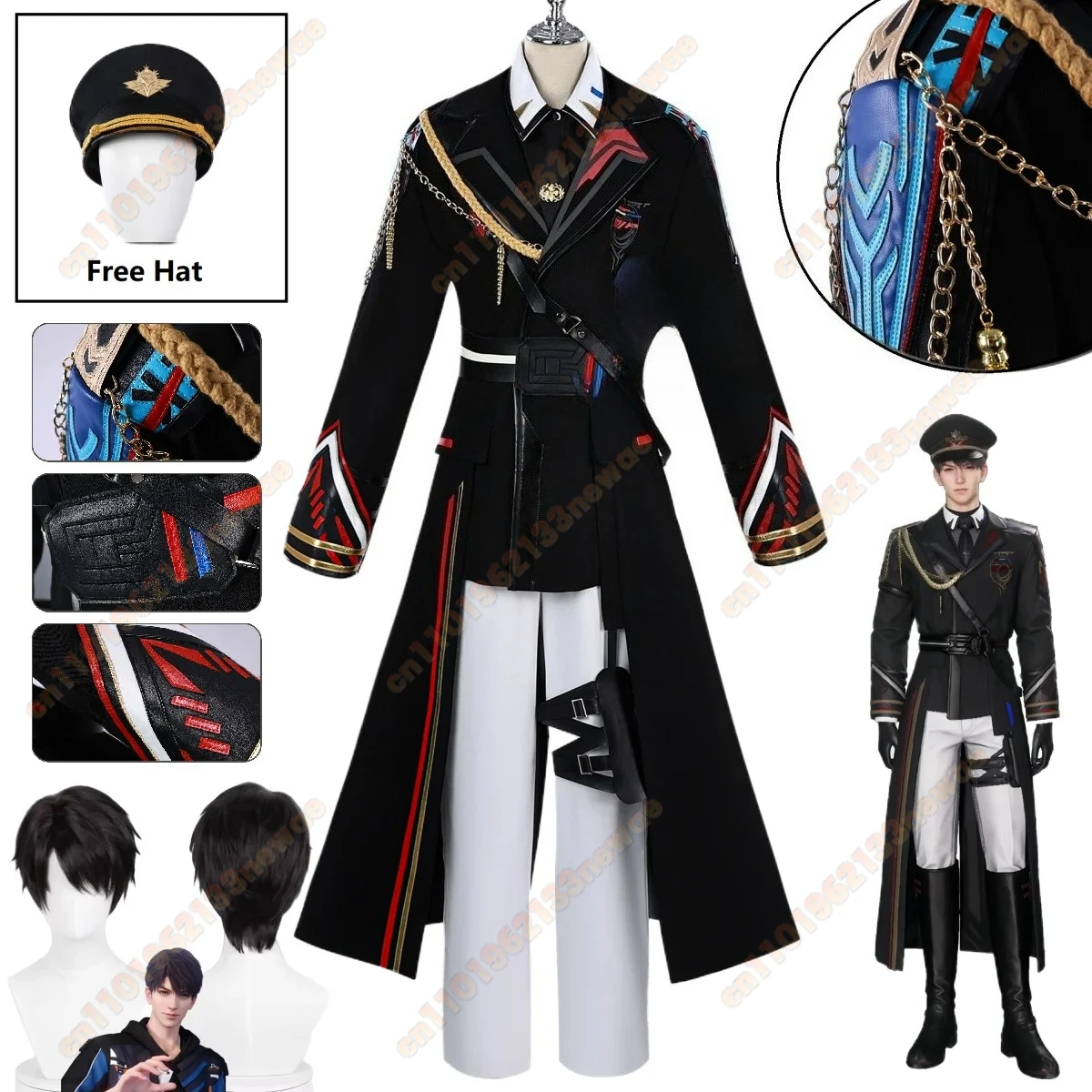 

MINISO NEW 2025 Love and Deepspace Caleb Far Air Captain Cosplay Costume Caleb Uniform For Halloween Carnival Party Comic Con
